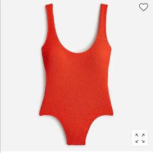 J.Crew NWT scoopneck one-piece in vivid flame, size 6